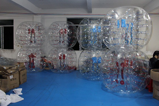 China Blasenfußball 0.8mm des klaren Stoßballs aufblasbarer Durchmesser PVCs 1.5m fournisseur