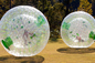 TPU grünen Punkt aufblasbaren Zorb-Ball, aufblasbaren menschlichen Hamster-Ball 3.0m x 2.0m Durchmesser für Gras fournisseur