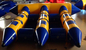 Customed 6 Sitzer-aufblasbare Bananen-Boots-Fliegen-Fische für Explosions-Pool-Spielwaren fournisseur