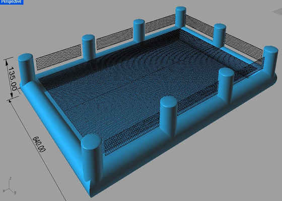 China Gewohnheit 0.9mm quadratischer aufblasbarer Swimmingpool PVCs wasserdicht 9.5mL x 6.4mW fournisseur